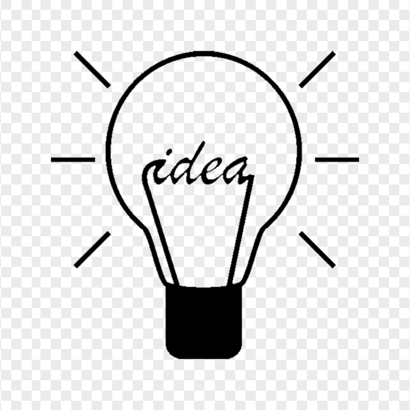 Idea Bulb Black Icon Symbol PNG IMG