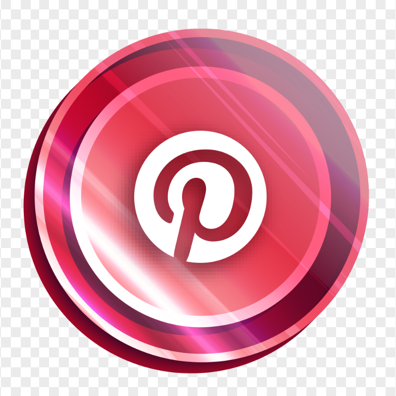Illuminated Bright Round Pink Pinterest Logo Icon