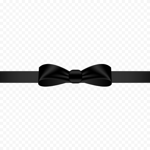 Illustration Black Satin Ribbon Bow Line PNG Image
