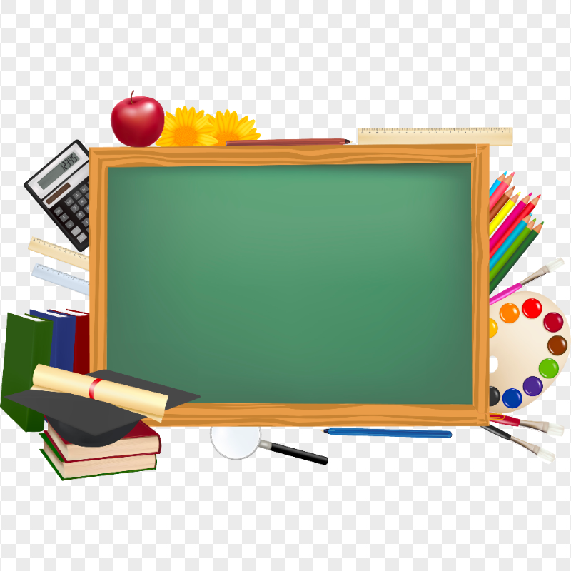 Illustration Chalkboard Blackboard School Supplies