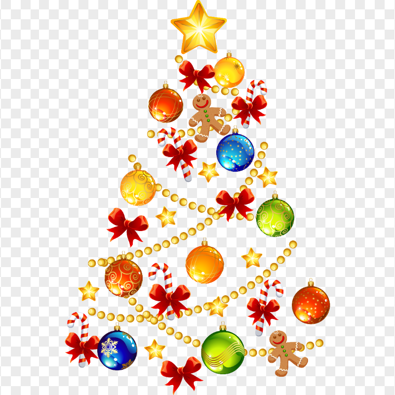 Illustration Christmas Decor Elements Tree Shape