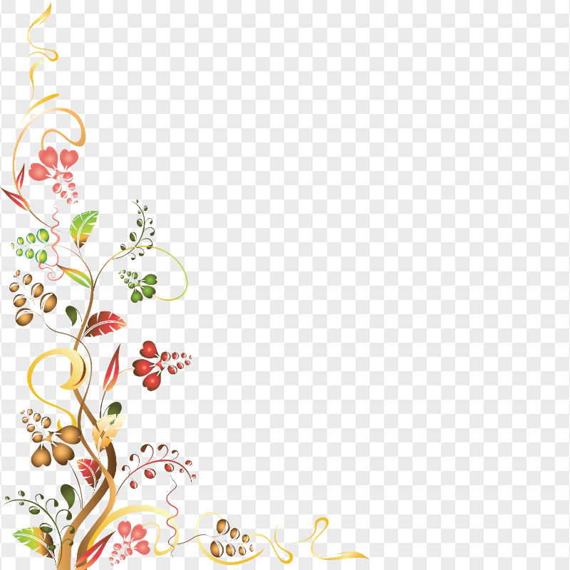 Illustration Floral Design Corner HD PNG