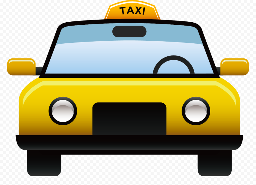 Illustration Front View Cartoon Taxi Car PNG | Citypng