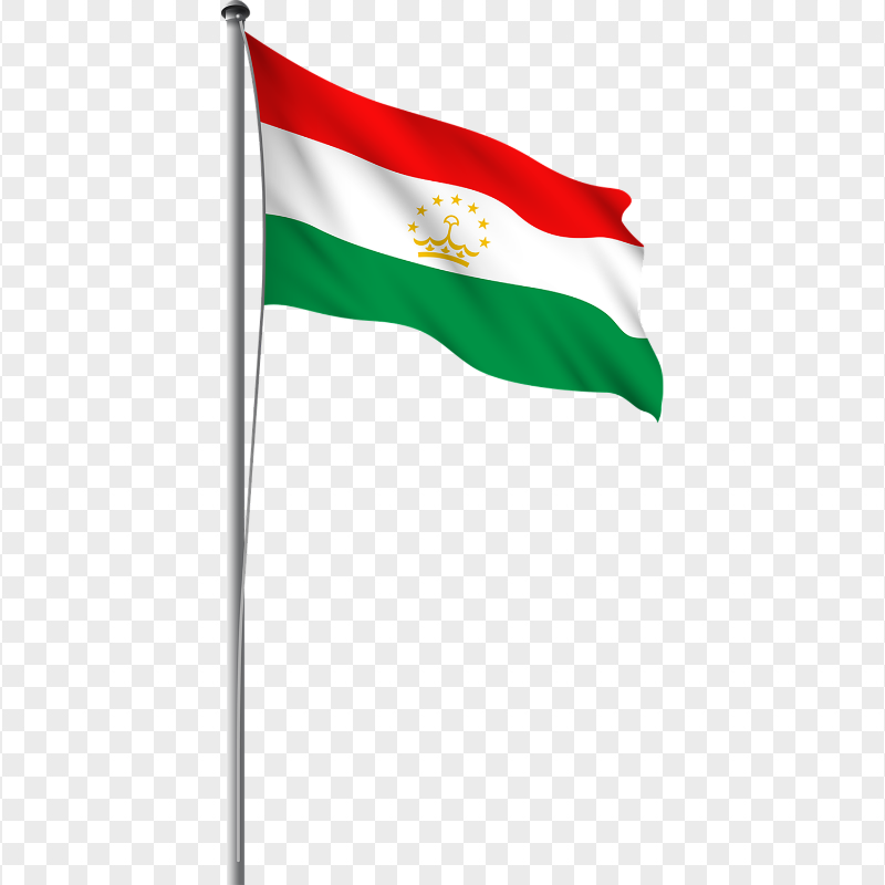 Illustration Iran Flag Waving On Pole PNG