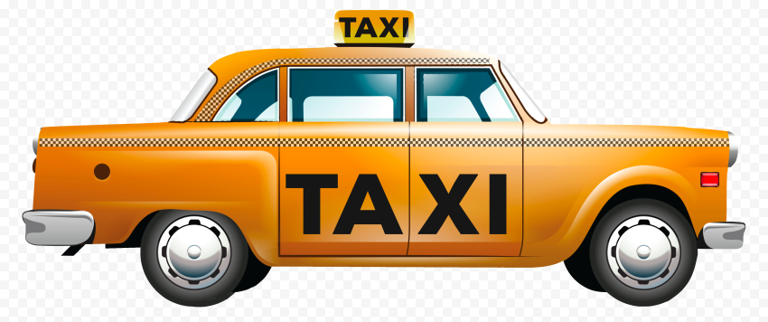 Illustration Side View Of Checker Cab Taxi Car