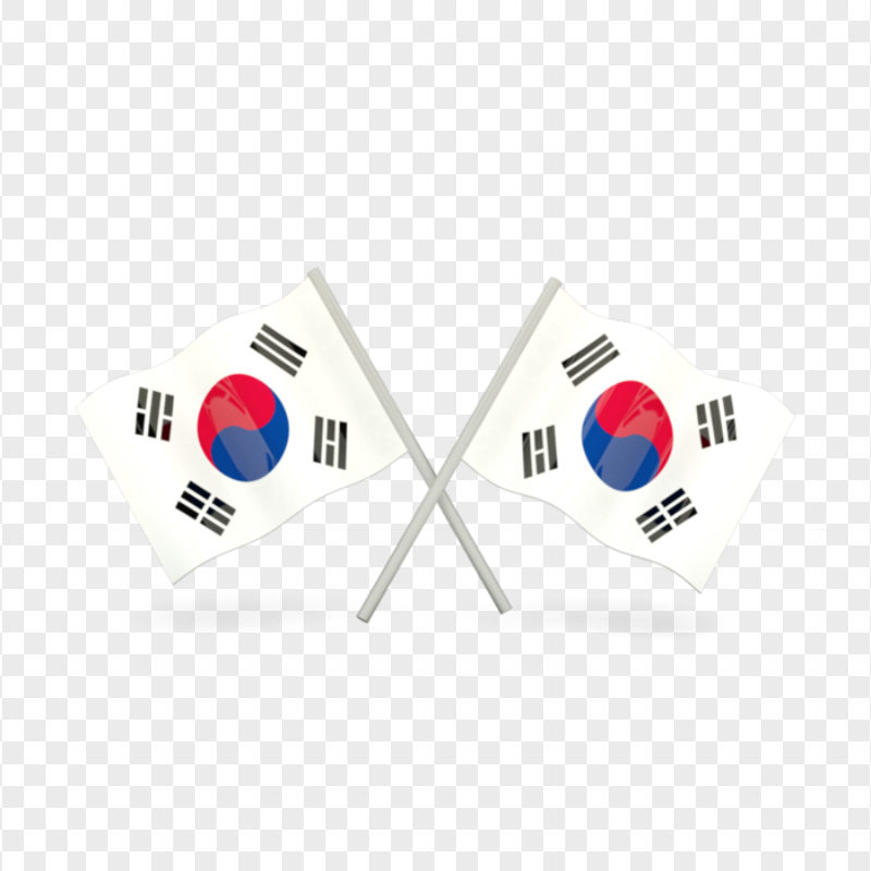 Illustration South Korea Crossed Two Flags
