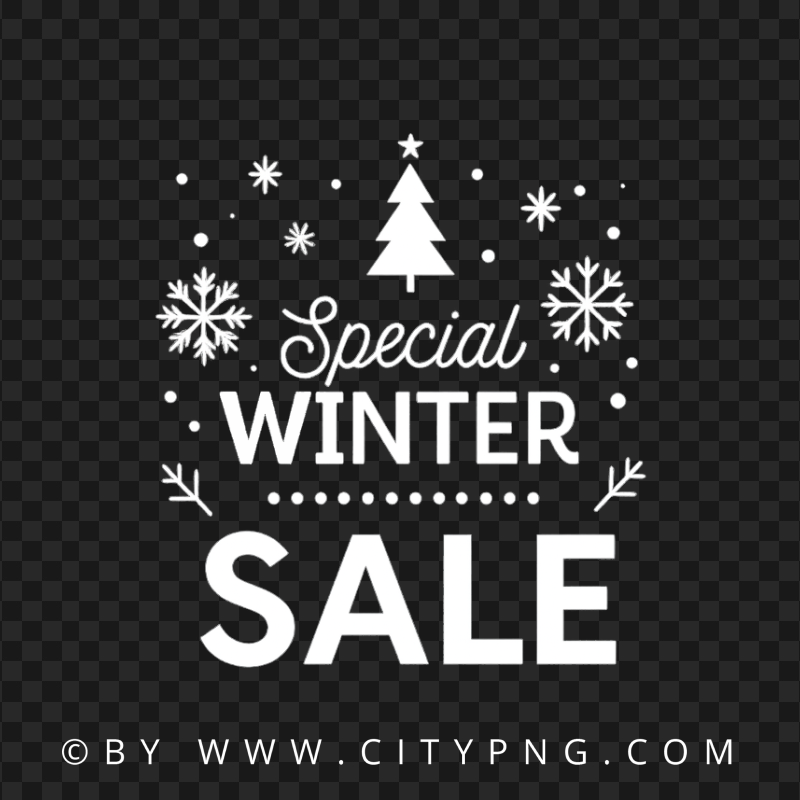 Winter Sale Text Design with Christmas Elements