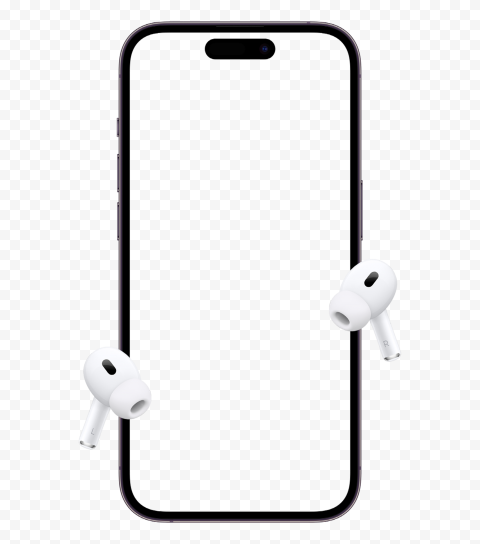 iPhone 14 Pro Max With  AirPods Pro 2nd Mockup PNG