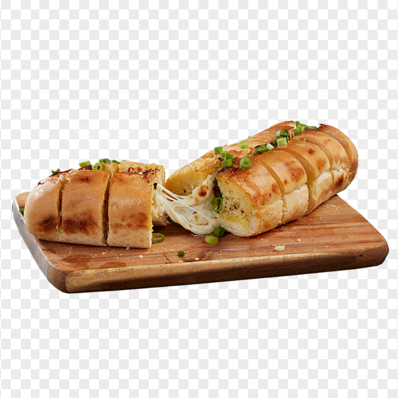 Irresistible Cheesy Jalapeno Baguette on a Plate Image PNG