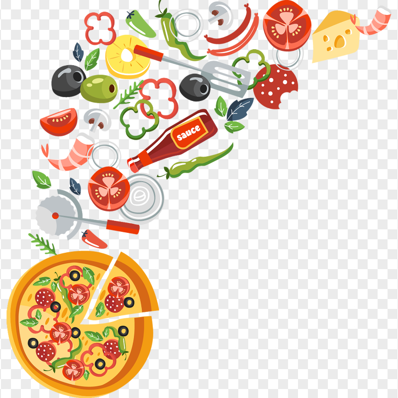 Italian Cuisine Pizza Tools And Clipart ingredients FREE PNG