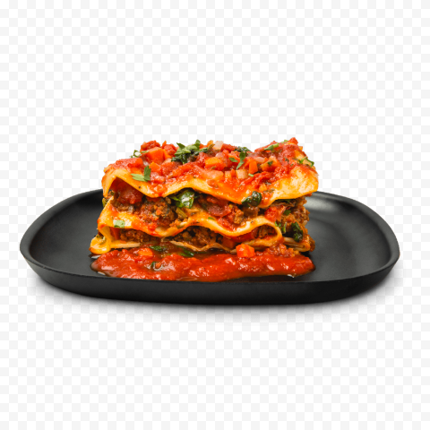 Italian Food Lasagna Pasta Bolognese Plate PNG Image