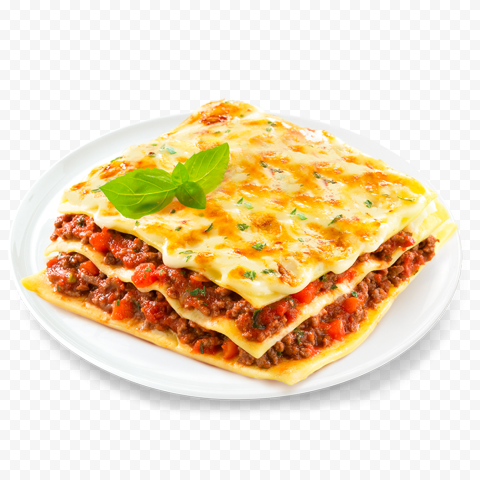Italian Food Lasagna Pasta Plate HD Transparent PNG