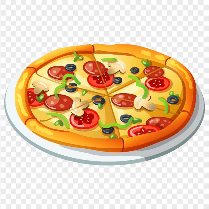 Italian Pizza Vector illustration HD Transparent Background
