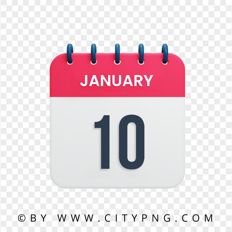January 10th Date Vector Calendar Icon PNG IMG