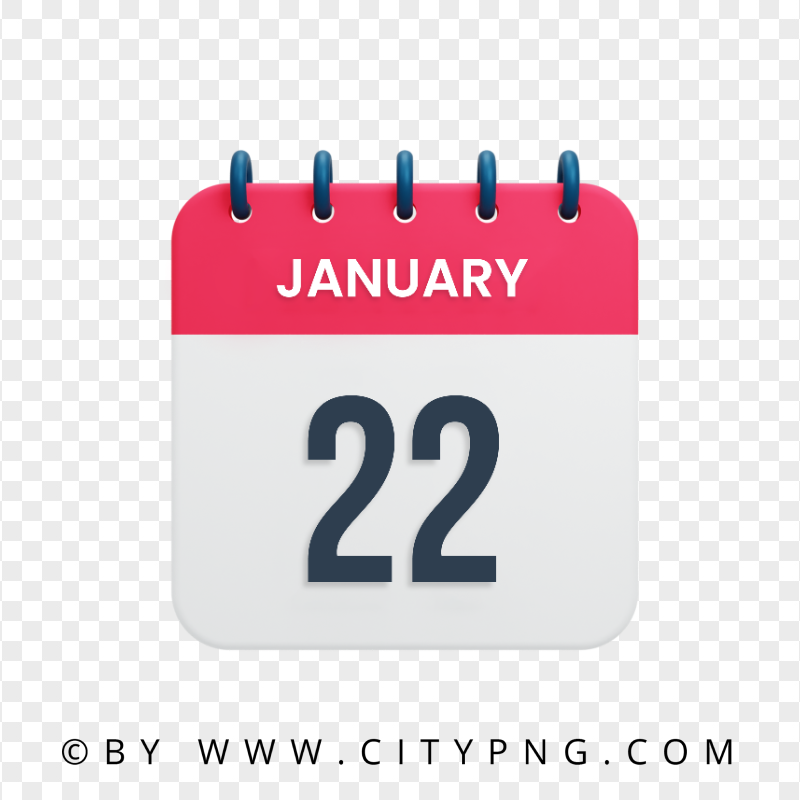 January 22th Date Vector Calendar Icon HD PNG