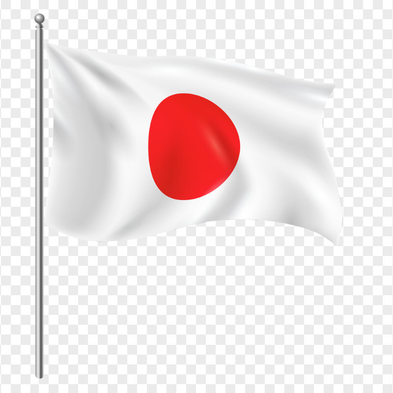 Japan Flag On Pole Image PNG
