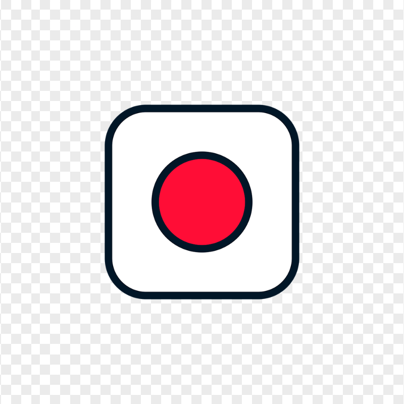 Japan Vector Square Flag Icon PNG