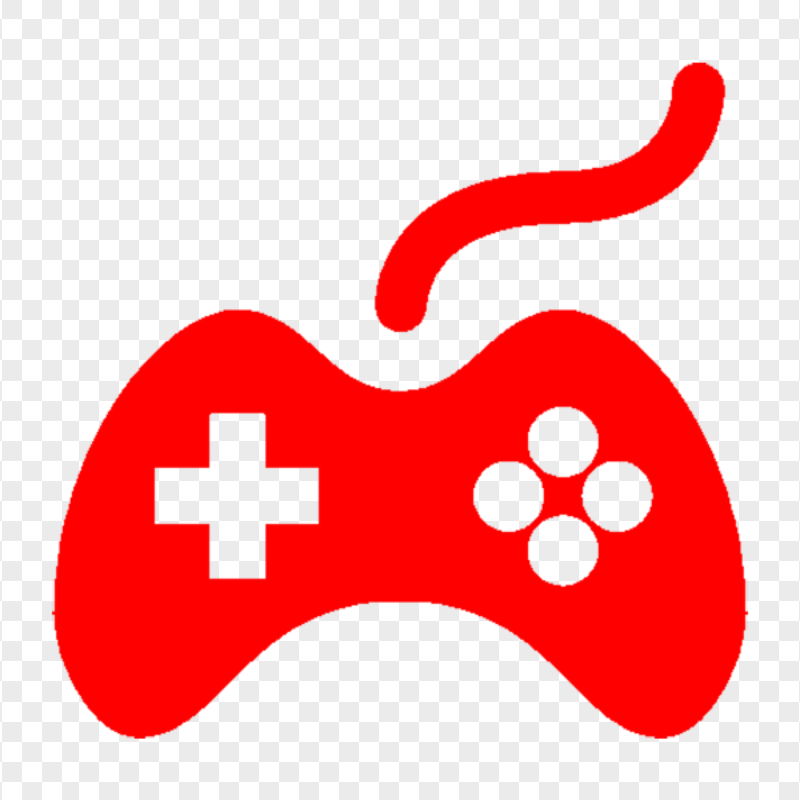 Joystick Game Controller Red Icon Transparent Background