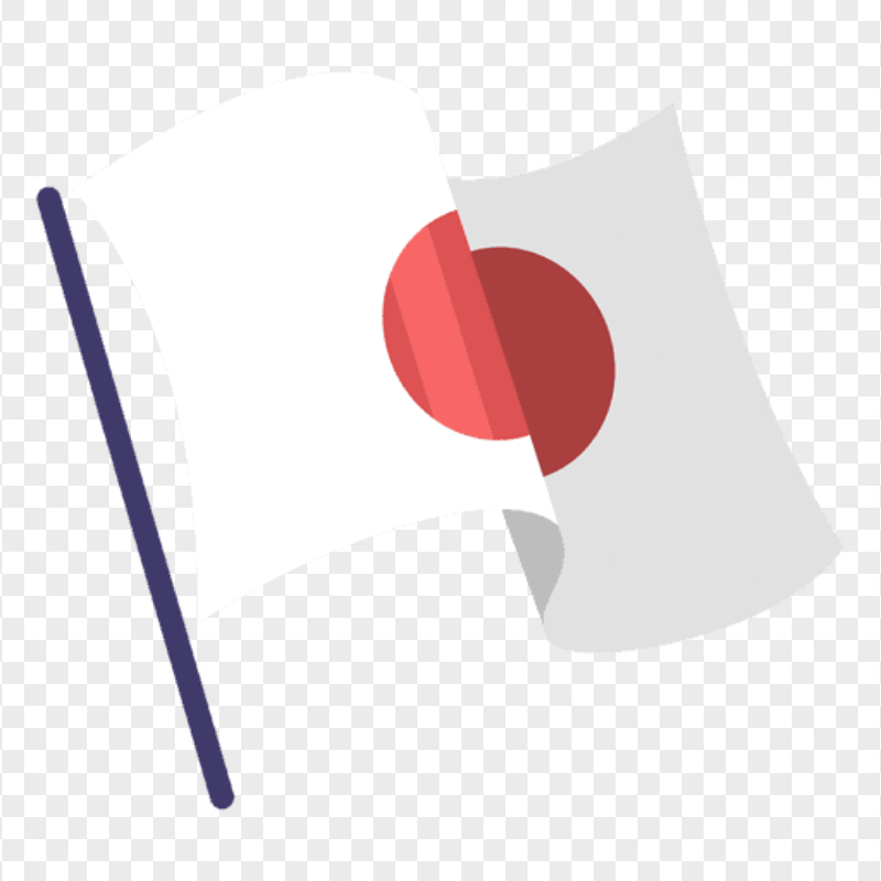 JPN Japan Vector Waving Flag Pole Icon