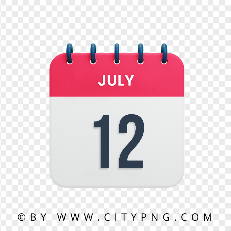 July 12th Date Vector Calendar Icon HD PNG