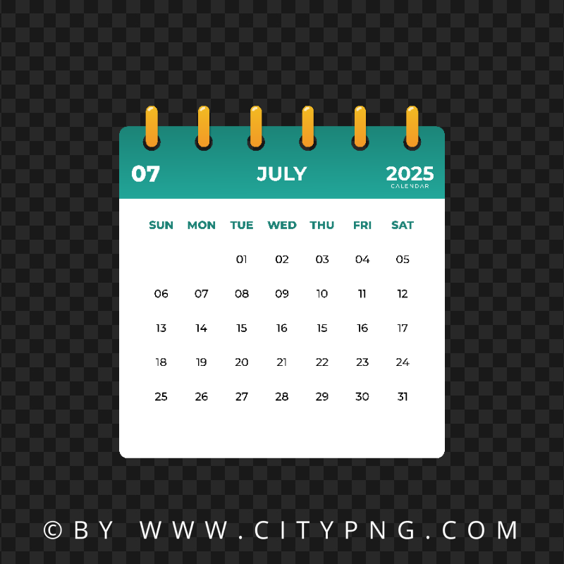 july-2025-month-green-calendar-page-vector-citypng