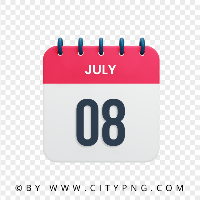 July 8th Date Vector Calendar Icon HD Transparent PNG