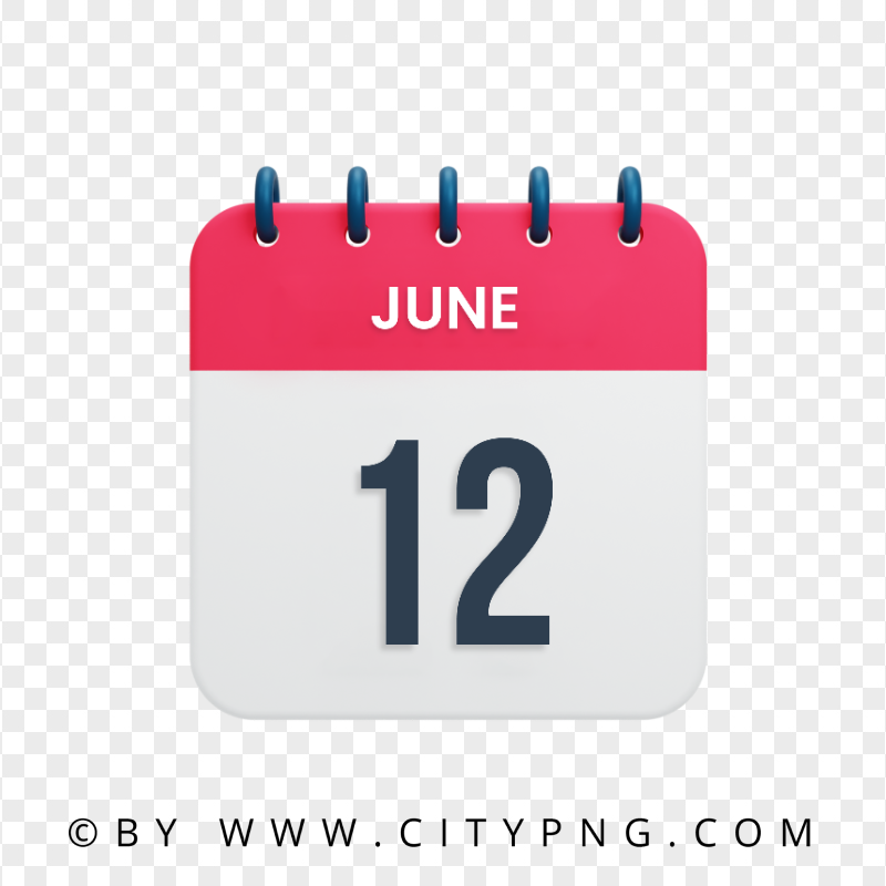 June 12th Date Vector Calendar Icon HD Transparent PNG