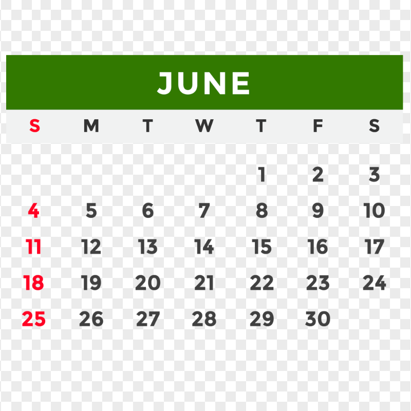 June 2023 Calendar PNG