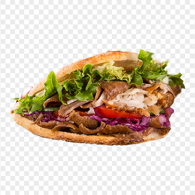 Kebab Sandwich Turkish Street Food Transparent Background