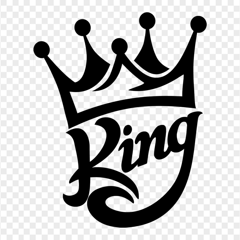King Word Crown Black Calligraphy Illustration
