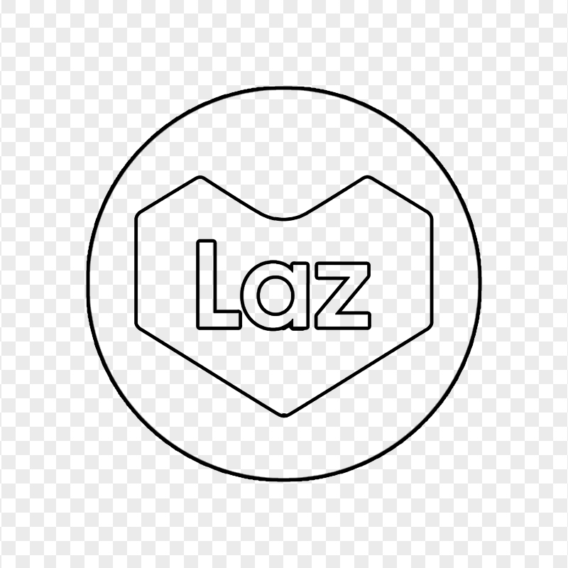 Lazada Laz Round Black Outline Icon PNG
