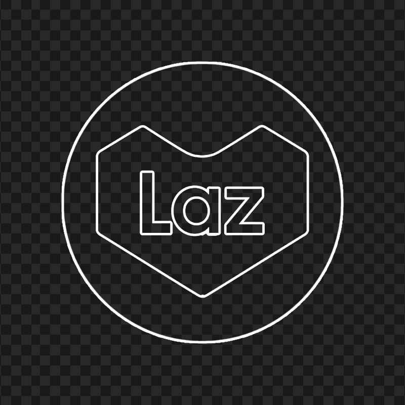 Lazada Laz Round White Outline Icon PNG