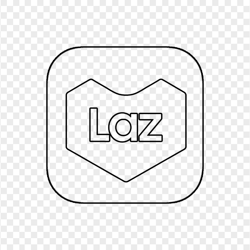 Lazada Laz Square Black Outline Icon