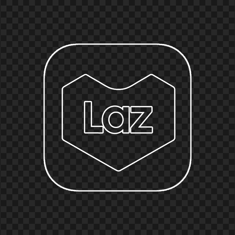 Lazada Laz Square White Outline Icon PNG