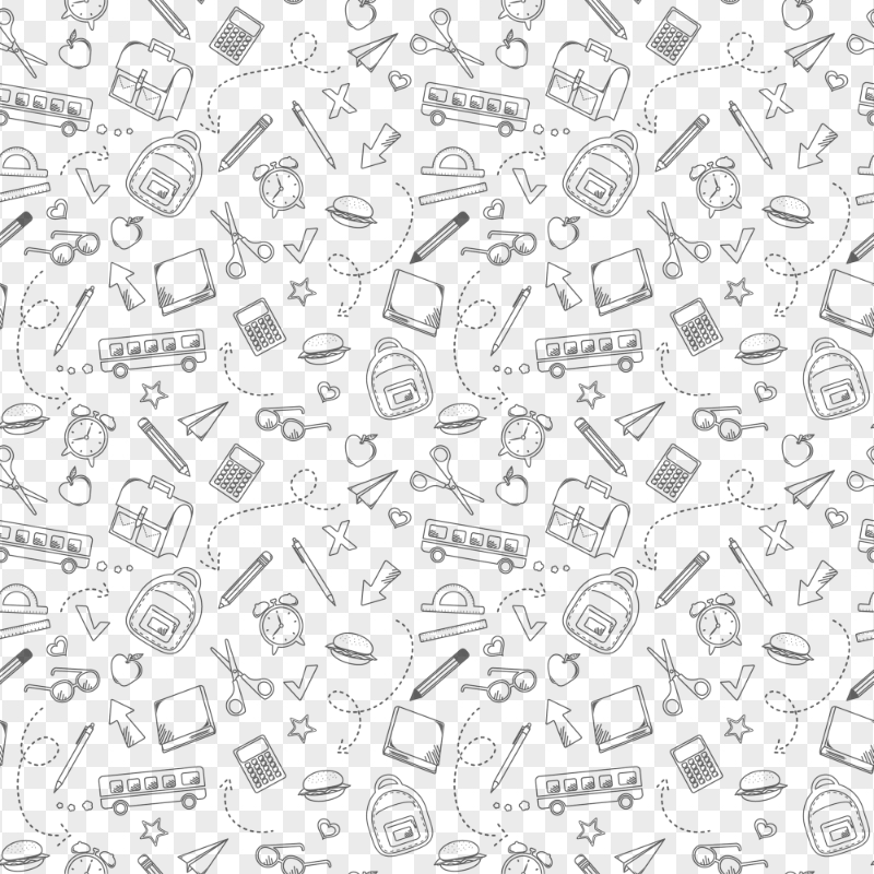 Learning Back To School Pattern Image PNG