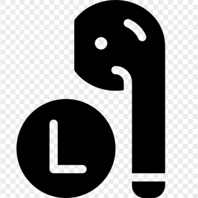 Left Ear Apple Airpods Black Icon