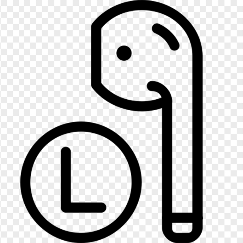 Left Ear Apple Airpods Outline Black Icon