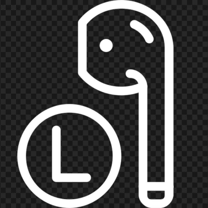 Left Ear Apple Airpods Outline White Icon