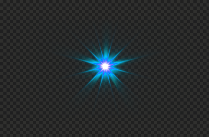 Lens Flare Glowing Blue Effect PNG Image