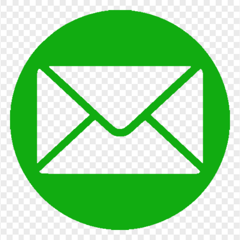 Letter Email Round Green Icon Transparent PNG