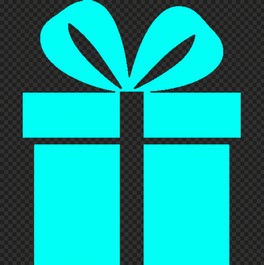 Light Blue Gift Box Silhouette Icon HD PNG