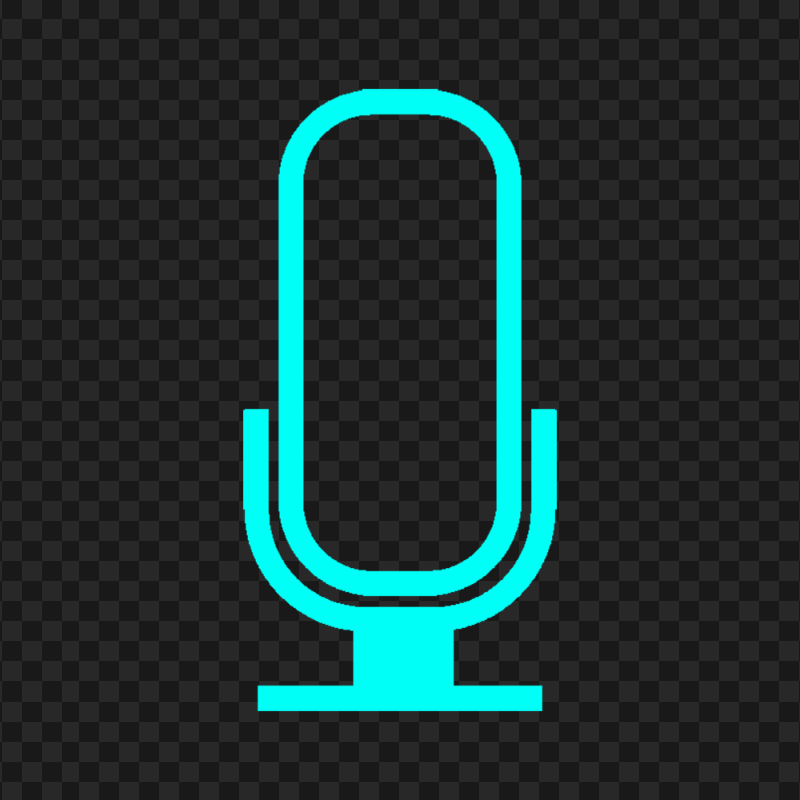 Light Blue Microphone Mic Voice Sound Icon Transparent Background