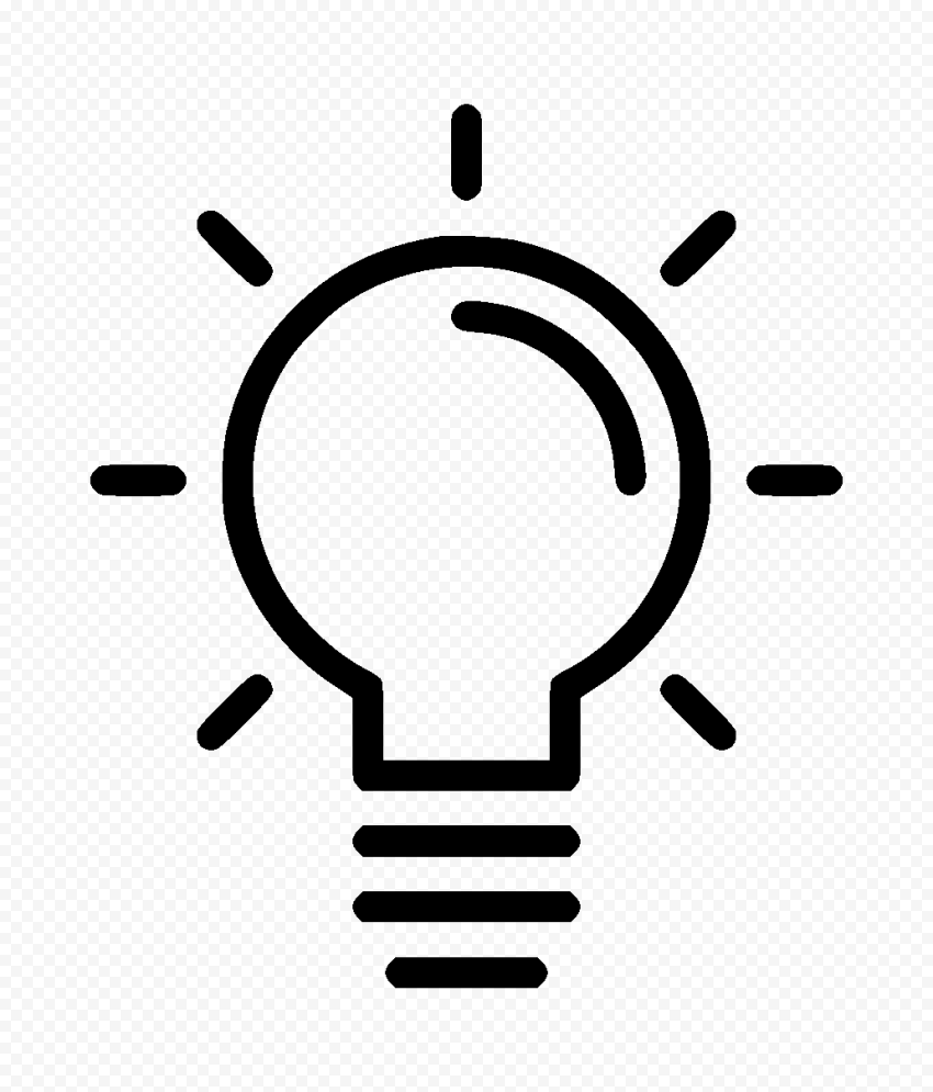 Light Bulb Idea Black Icon Download PNG