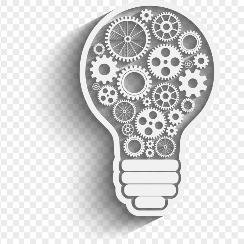 Light Bulb With Gears Creative Ideas Illustration