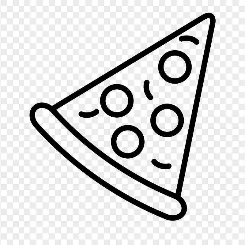 Line Art Pepperoni Pizza Slice HD Transparent Background