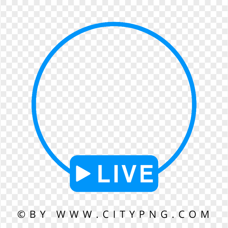 Live Blue Circle Logo Sign With Play Icon PNG IMG