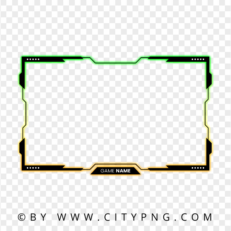 Green Glowing Gaming Streaming Overlay Twitch Frame PNG | Citypng