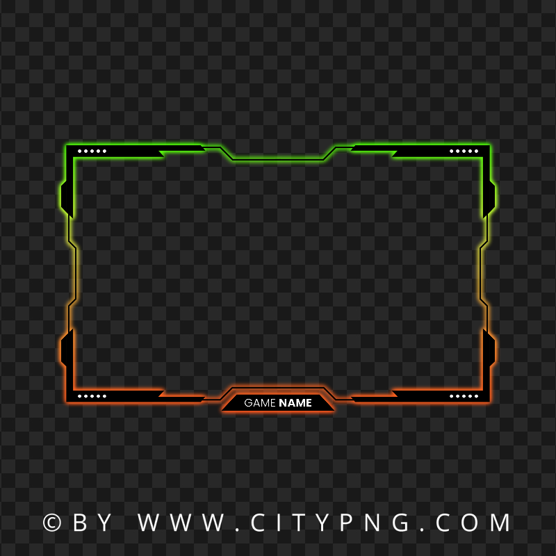 Live Stream Yellow and Green Twitch Frame Overlay Neon PNG | Citypng