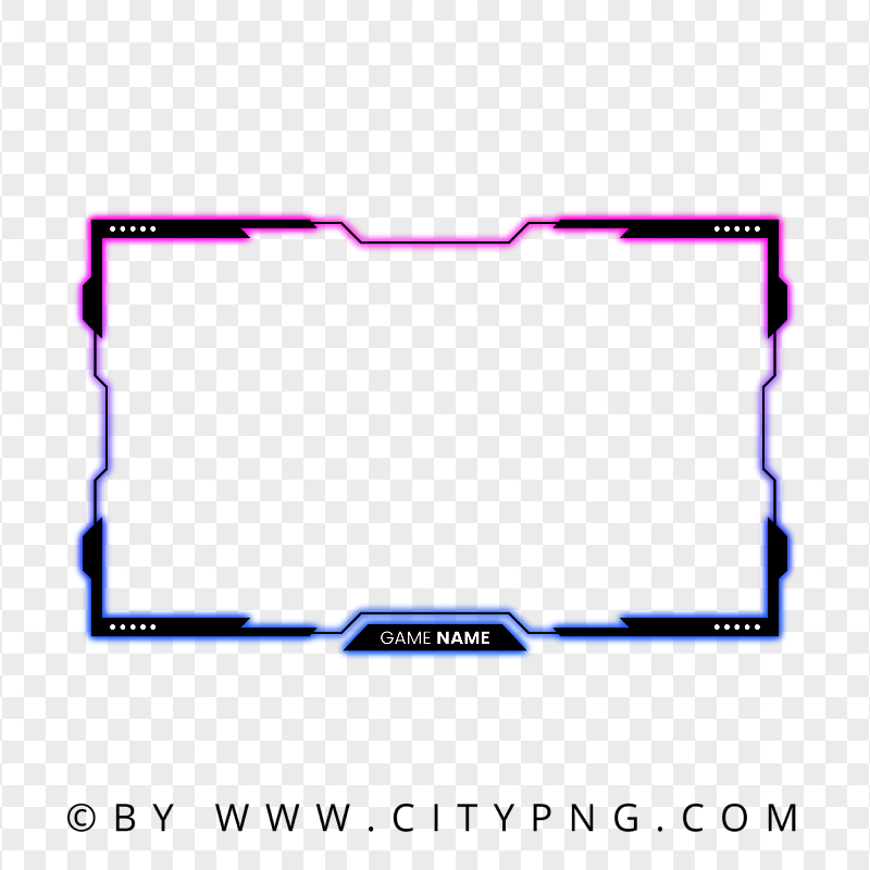 Live Streaming Pink and Purple Twitch Frame Overlay Neon PNG