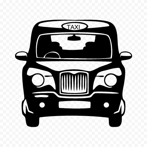 London Cab Taxi Black Silhouette PNG